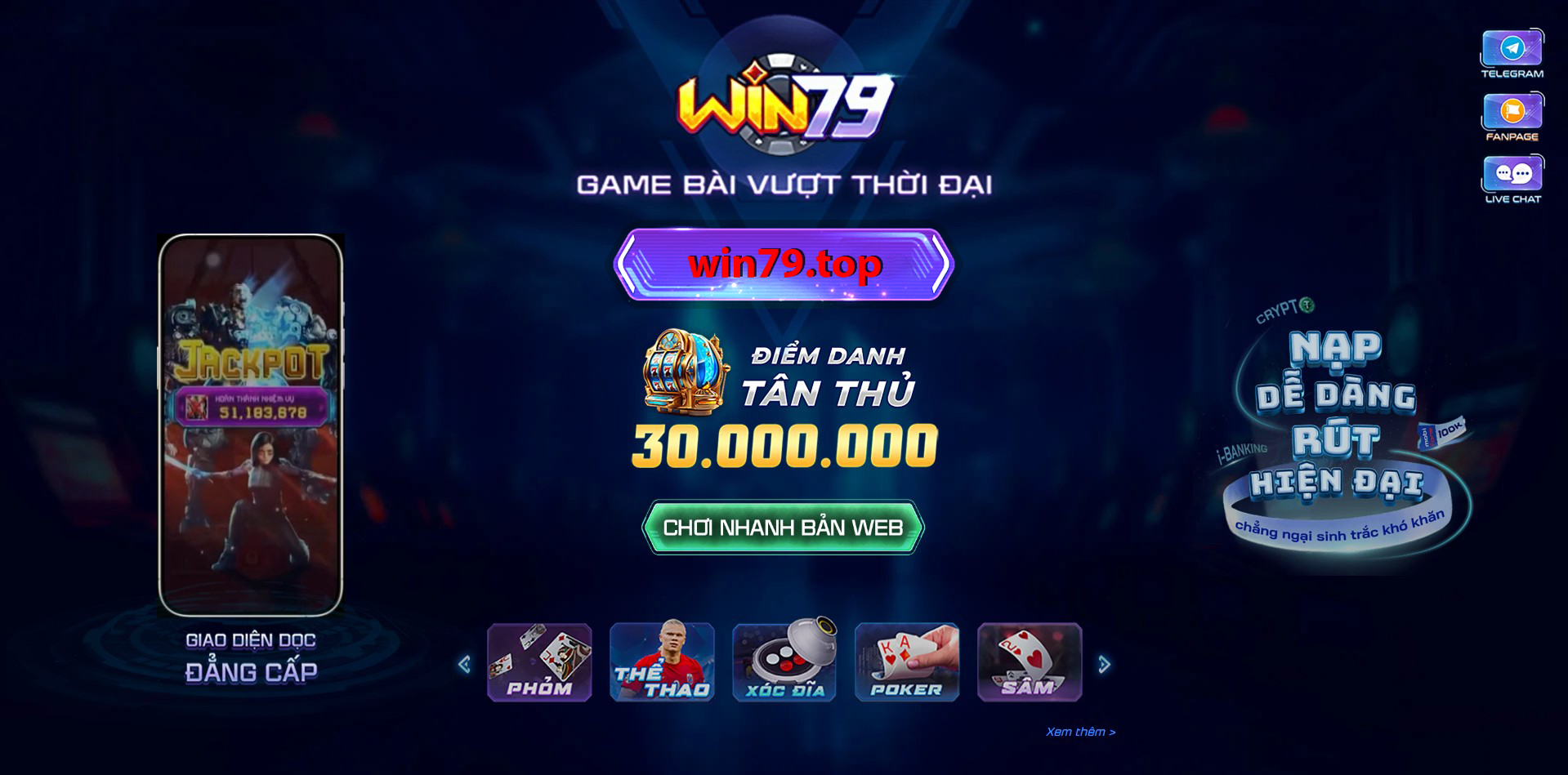 Domain win79.top trang chủ Win79 2025