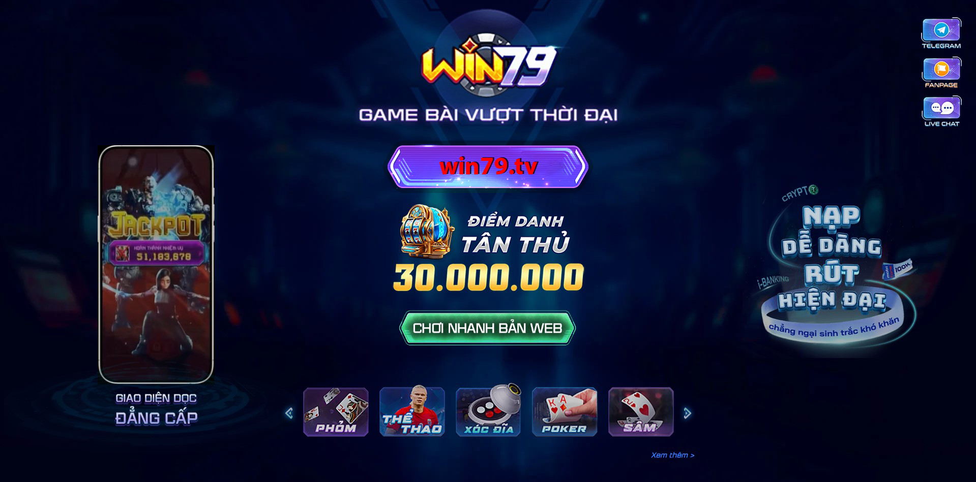 Domain win79.tv trang chủ Win79 2025